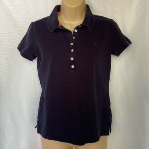 Lacoste Izod Dark Blue Polo with Pink Accents